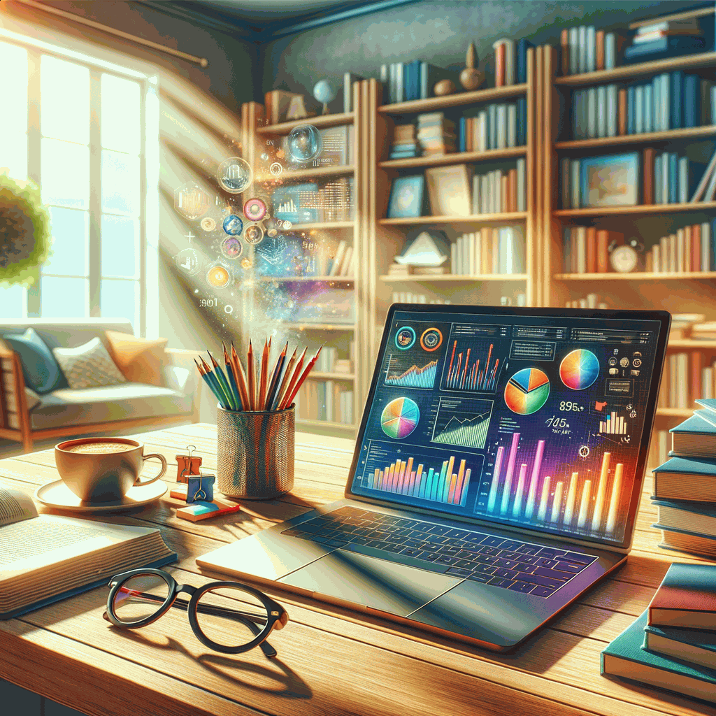 Сучасний робочий простір з ноутбуком і навчальними матеріалами для курсів CEU ерготерапевтів