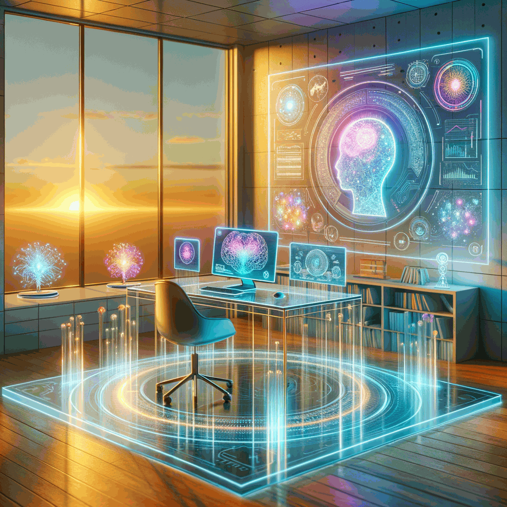 Футуристичний навчальний простір із голографічними інтерфейсами для захисту підлітків від ШІ